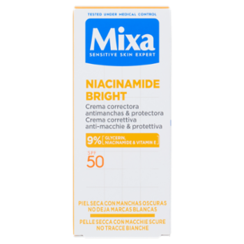 Mixa Niacinamide Bright Crema Correttiva Anti-macchie & Protettiva SPF 50 50 Ml
