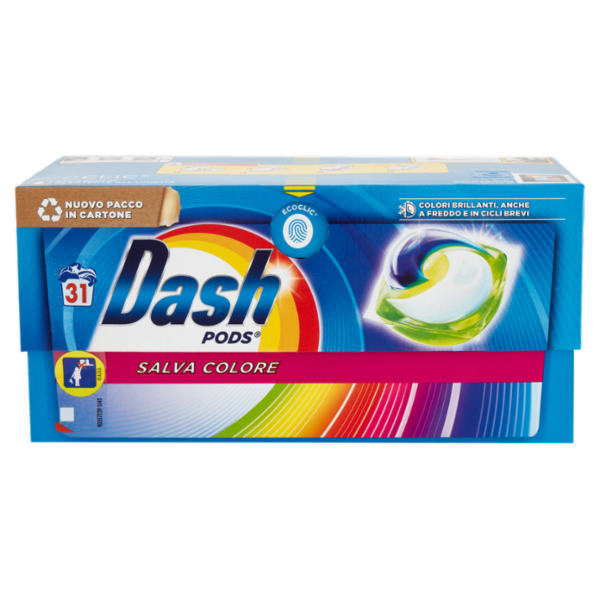 Dash Pods Detersivo Lavatrice In Capsule, Salvacolore, 31 Lavaggi 604,5 g