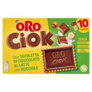 Oro Ciok Biscotto Con Tavoletta Di Cioccolato Alla Nocciola - 10 x 25 g