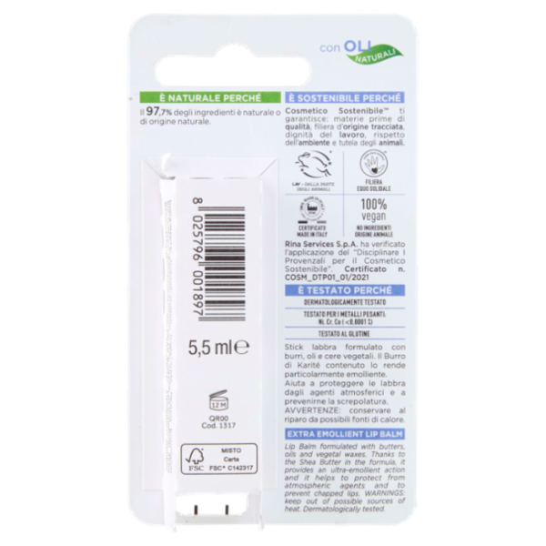 I Provenzali Stick Labbra Vegetale Karité Ultra Emolliente 5,5 ml