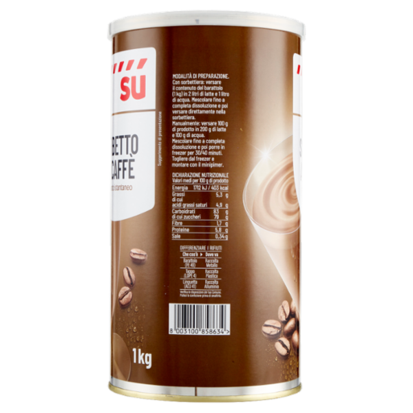 Sù Preparato per Sorbetto Istantaneo al Caffè 1 Kg