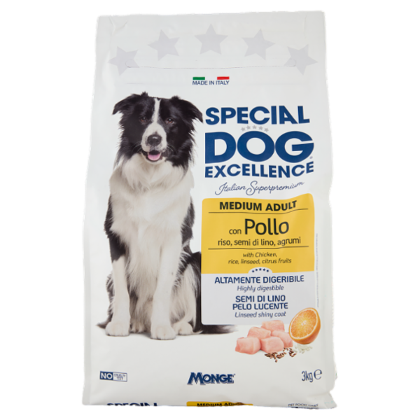 Special Dog Excellence Medium Adult con Pollo riso, semi di lino, agrumi 3 kg