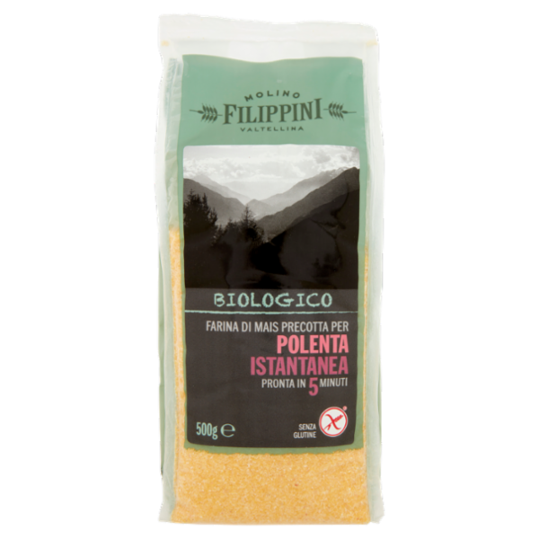 Molino Filippini Biologico Farina di Mais Precotta per Polenta Istantanea 500 g