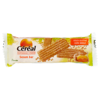 Céréal Nutrizione e Vitalità Sesam Bar, 3 Barrette Di Sesamo Al Miele, Senza Glutine, 50g