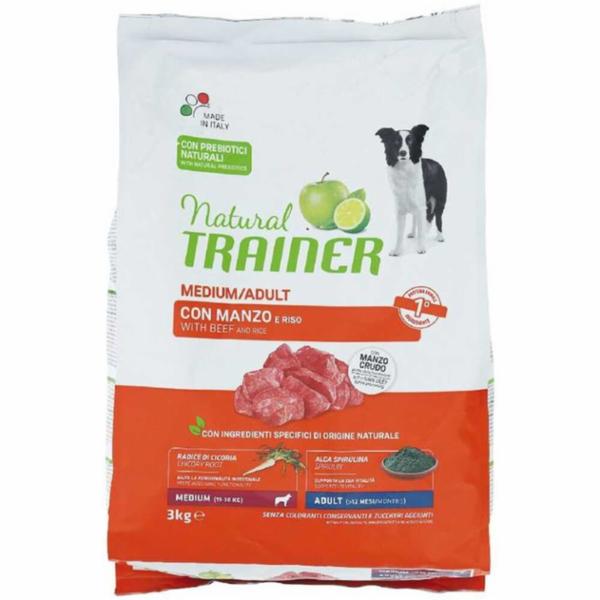 Trainer Croccantini Natural Dog Medium Adult Manzo e Riso 3Kg