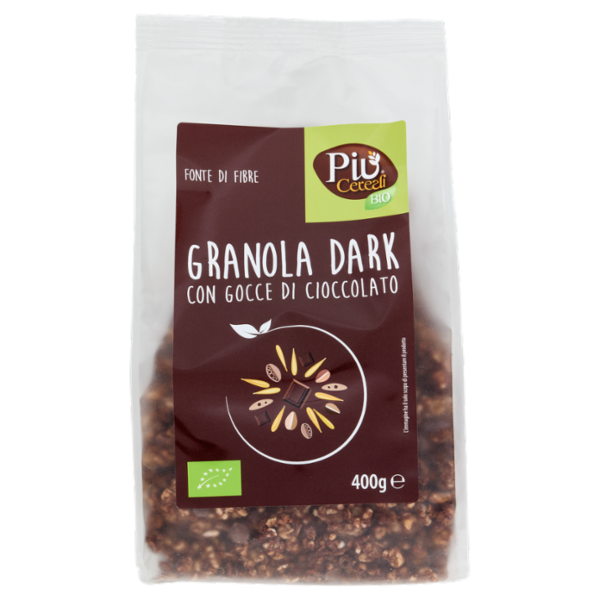Più Cereali Bio Granola Dark con Gocce di Cioccolato 400 g
