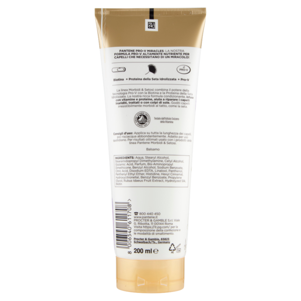 Pantene Balsamo Miracles Morbidi & Setosi con Biotina + Proteina della Seta Idrolizzata 200 ml