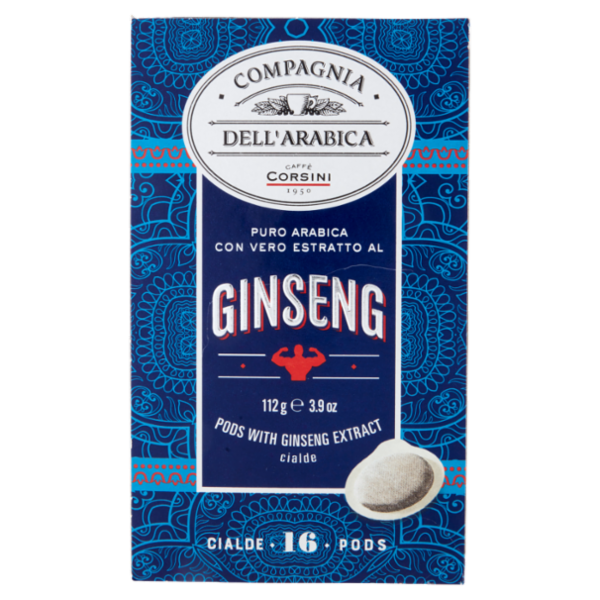 Compagnia dell'Arabica Puro Arabica con Vero Estratto al Ginseng 16 Cialde 112 g