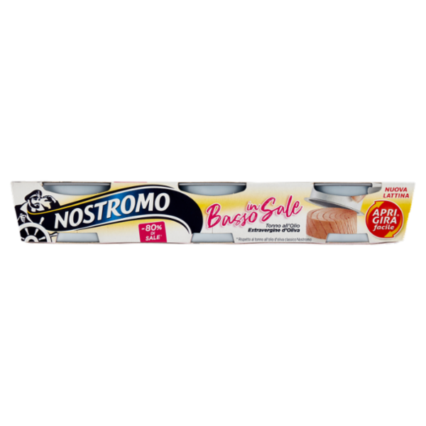 Tonno Nostromo ApriegiraFacile Basso in Sale all'olio extravergine di oliva 3 x 65 g