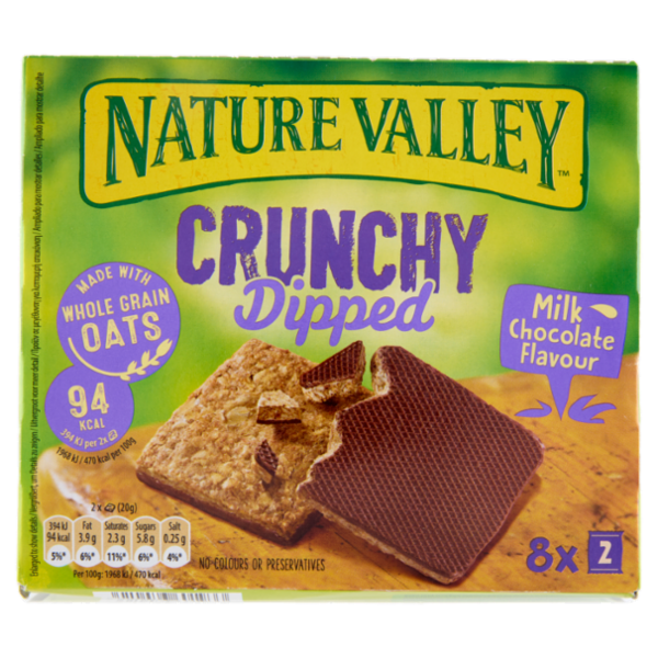 Nature Valley Crunchy Dipped Milk Chocolate Flavour 8 x 20 g