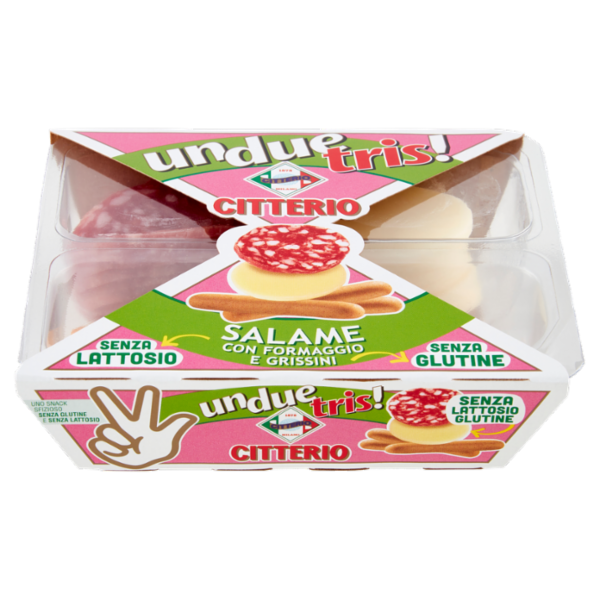 Citterio unduetris! Salame con Formaggio e Grissini Senza Lattosio Senza Glutine 80 g