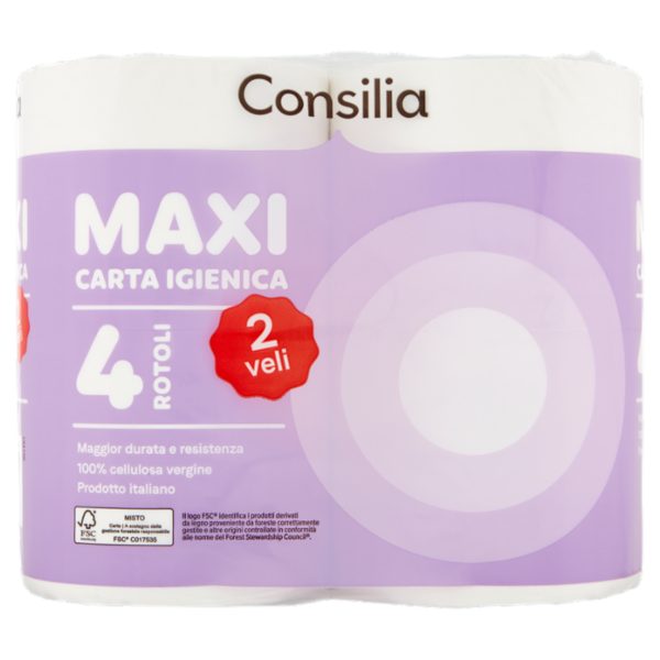 Consilia Carta Igienica 2 Veli 4 maxi rotoli
