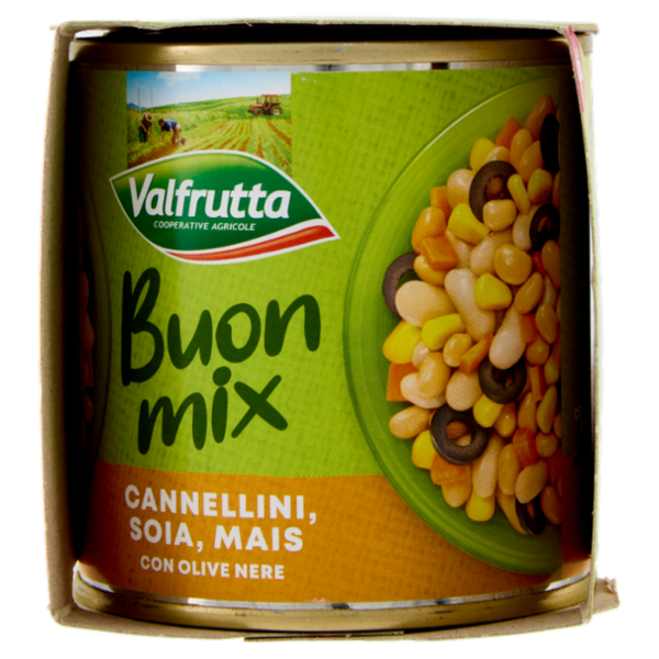Valfrutta Buon mix Cannellini, Soia, Mais con Olive Nere 2 x 140 g