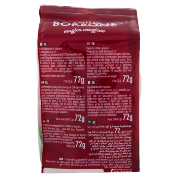 Caffè Borbone Miscela Suprema Capsule Compatibili Lavazza* A modo Mio* 10 x 7,2 g