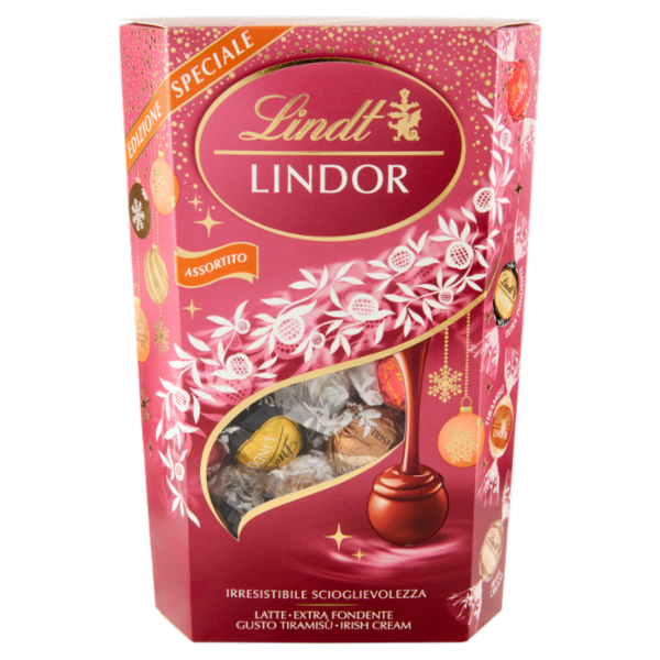 Lindt Lindor Cioccolatini assortiti Scatola limited edition Natale 337 g