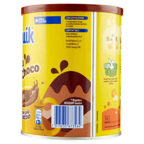 NESQUIK Extra Choco Preparato Solubile per Bevanda con Cacao Magro barattolo 390 g