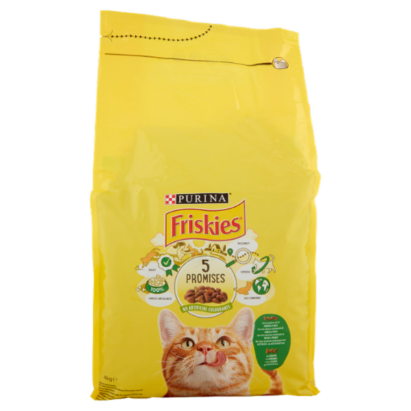 PURINA FRISKIES Gatto con un gustoso mix di Coniglio e Pollo e con verdure 4 kg