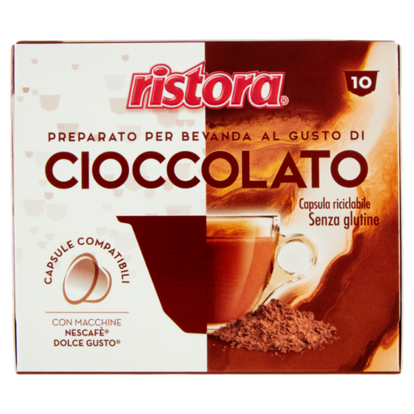 ristora Cioccolato Capsule Compatibili con Macchin Nescafè Dolce Gusto 10 x 18 g