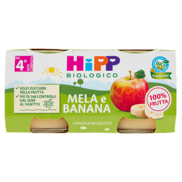 HiPP Biologico Mela e banana Omogeneizzato 2 x 80 g