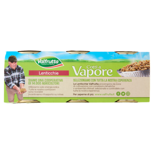 Valfrutta Cotti a Vapore Lenticchie 3 x 150 g