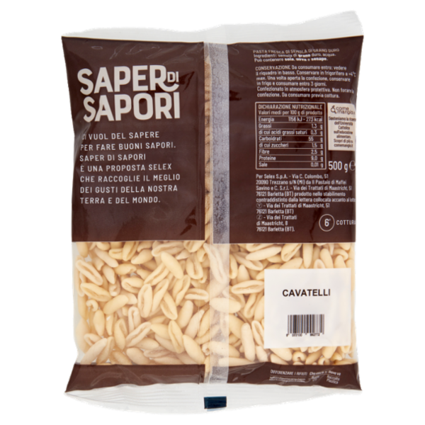 Selex Saper di Sapori Pasta Fresca di Semola Cavatelli 500 g