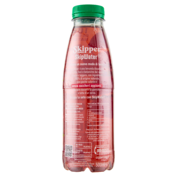 Zuegg Skipper SkipWater Bevanda Dissetante di Fragola e Fiori di Ibisco 500 ml
