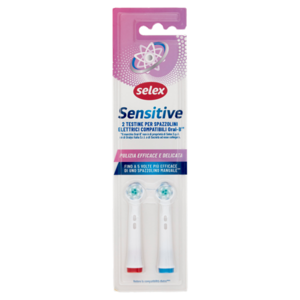 Selex Testine per Spazzolini Elettrici Compatibili Oral-B Sensitive 2 pezzi