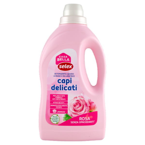 Selex Casa Bella Detersivo a Mano e in Lavatrice Liquido Capi Delicati Rosa 30 Lavaggi 1,5 L