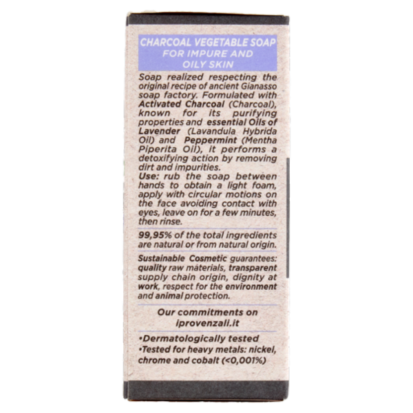 I Provenzali Saponetta Vegetale Carbone Detox 100 g