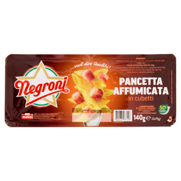 Negroni Pancetta Affumicata in cubetti 2 x 70 g