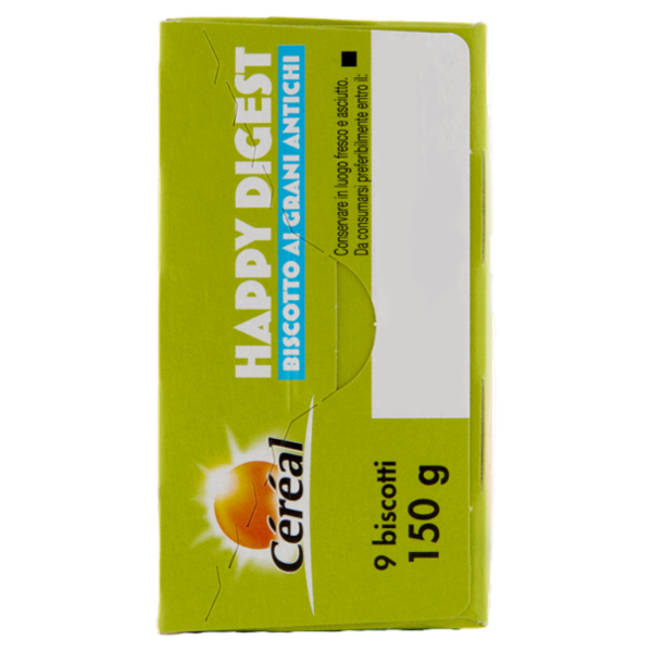 Céréal Happy Digest, Biscotto ai Grani Antichi, Senza Glutine, Senza Lattosio - 150 g