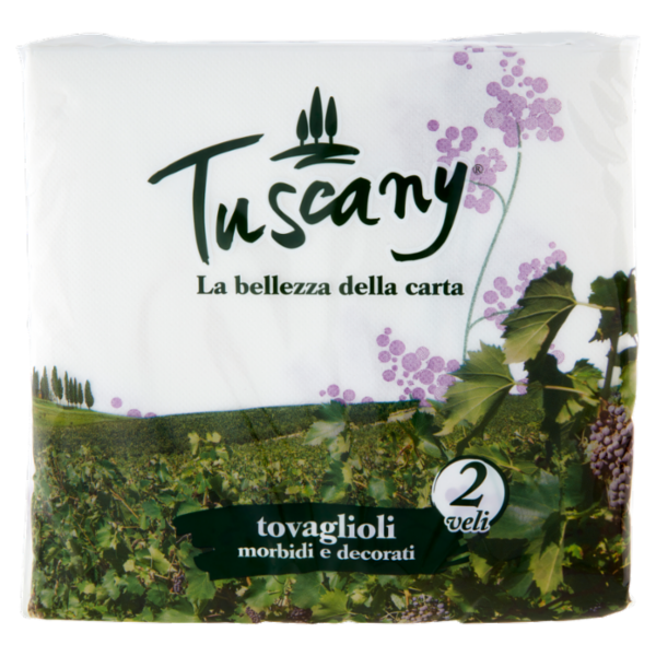 Tuscany tovaglioli morbidi e decorati 2 veli 40 pz