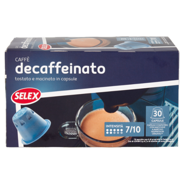 Selex Caffé in Capsule Decaffeinato Compatibili Nespresso 30 pezzi