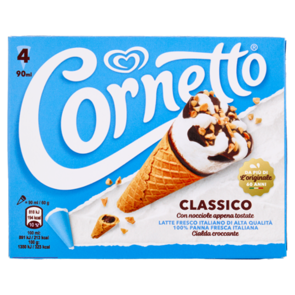 Cornetto Algida Classico 4 Gelati 240 g