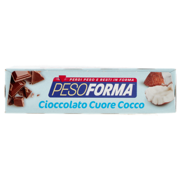 Pesoforma Cioccolato Cuore Cocco, sostitutivo del pasto ricco di fibre, 237 kcal per pasto, 12 x 31g