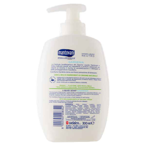 mantovani sapone Liquido Neutro Gardenia 300 ml