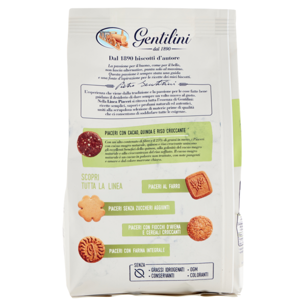 Gentilini Piaceri con cacao, quinoa e riso croccante 330 g