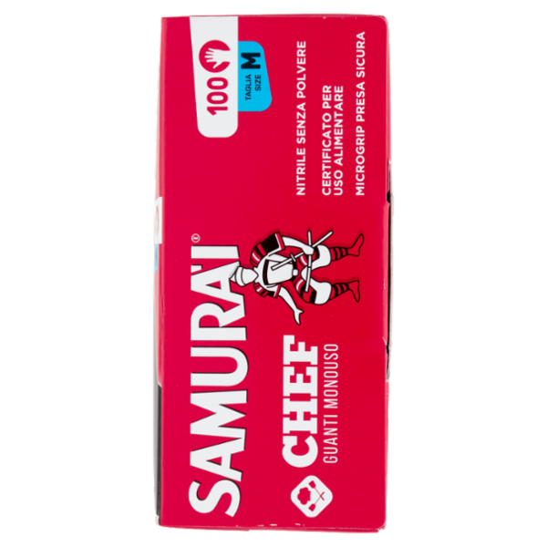 Samurài Chef Guanti Monouso Taglia M Nitrile Senza Polvere 100 pz