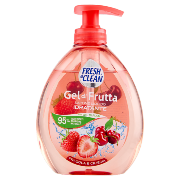 Fresh & Clean Gel di Frutta Sapone Liquido Idratante Fragola e Ciliegia 300 ml