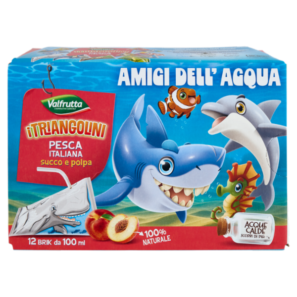 Valfrutta i Triangolini Pesca Italiana succo e polpa Brik