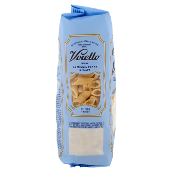 Voiello Pasta La Mezza Penna Rigata N°154 grani 100% italiani Trafilata bronzo 500g