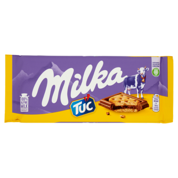 Milka Tuc Sandwich, tavoletta di cioccolato al latte 100% Alpino con Tuc Cracker - 87g