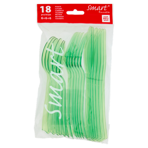 Smart Reusable Posate Green 18 pz