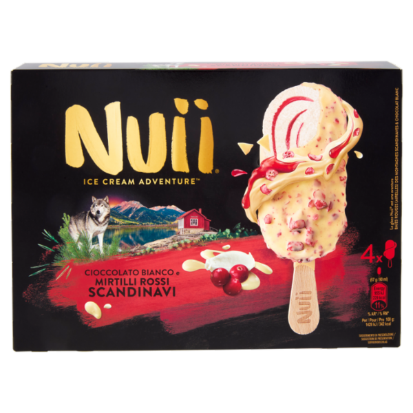 NUII Cioccolato Bianco e Mirtilli Rossi Scandinavi 4x67g