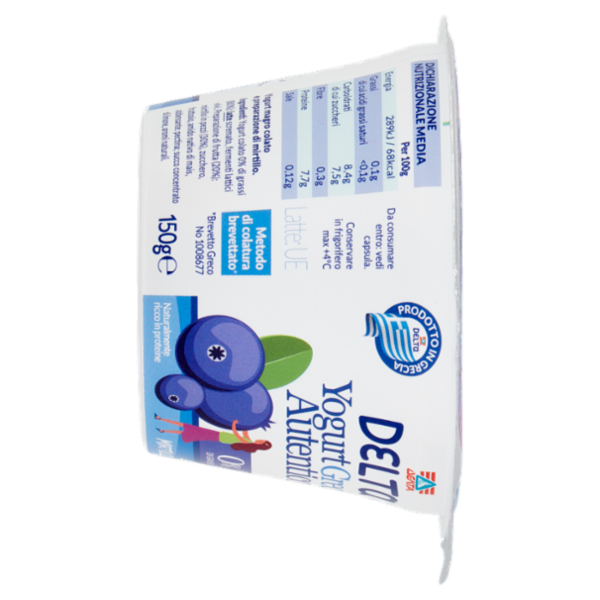 Delta Yogurt Greco Autentico 0% di Grassi Mirtillo 150 g