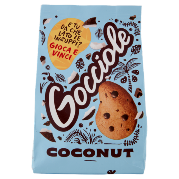 Pavesi Gocciole Coconut Biscotti con Gocce di Cioccolato Fondente e Cocco 320g
