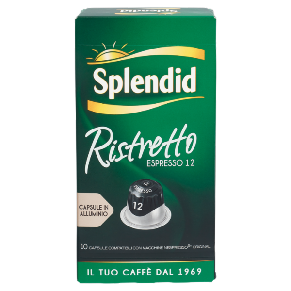 Splendid Ristretto 12- 10 Capsule Caffè Compatibili con Macchine Nespresso*® Original 52g