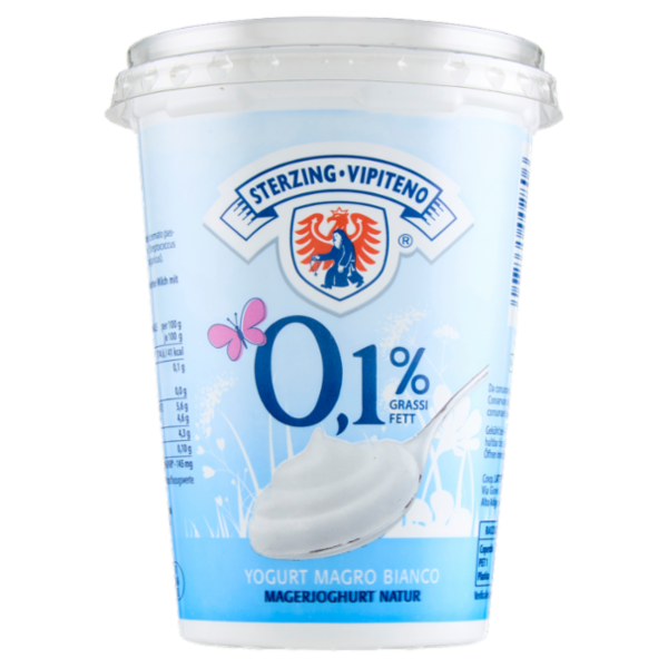 Sterzing Vipiteno 0,1% Grassi Yogurt Magro Bianco 500 g