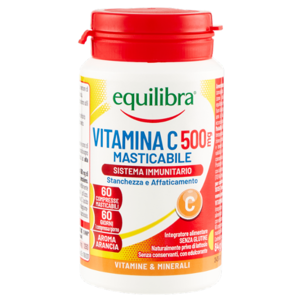 equilibra Vitamina C 500mg Masticabile Sistema Immunitario 60 x 1,4 g