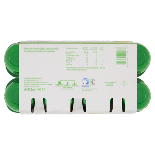 ACTIVIA Yogurt Bianco Naturale con Probiotico Bifidus, 8x125g